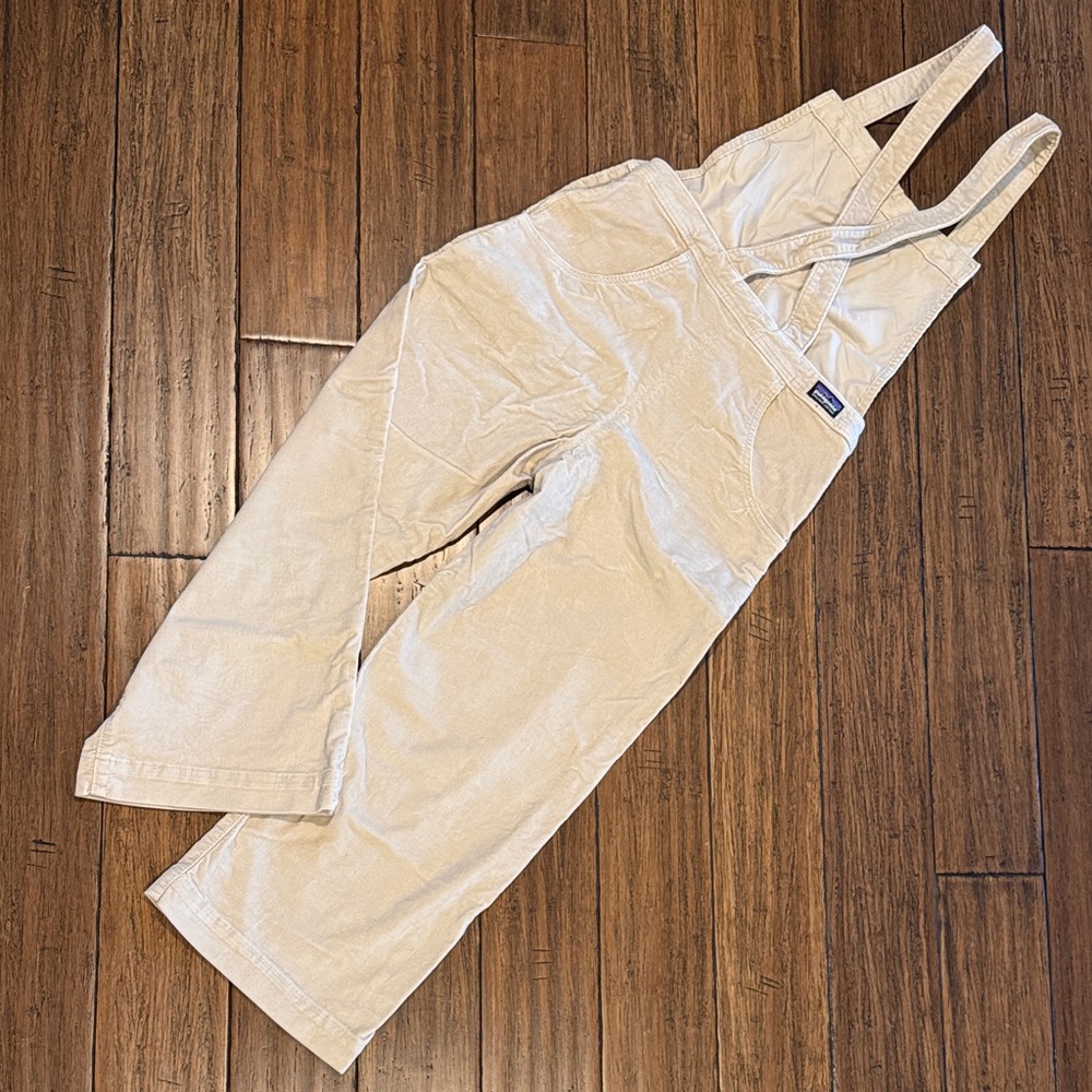 Patagonia Stand Up Cropped Corduroy Cream Overalls - Picture 5 of 7